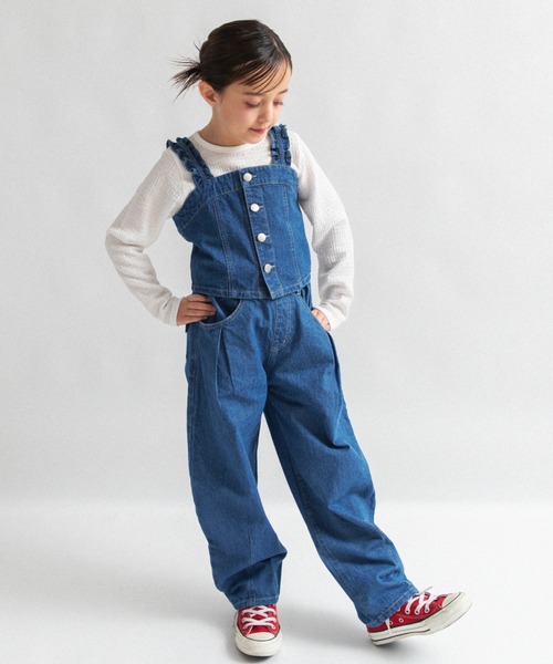 EDWIN（エドウィン）の「【Ou? by EDWIN】デニムビスチェ（ベスト・キッズ・ピンク/ブルー・150/140/130/120/110/100/90）」の17枚目の写真