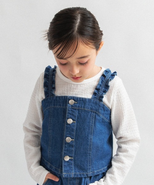 EDWIN（エドウィン）の「【Ou? by EDWIN】デニムビスチェ（ベスト・キッズ・ピンク/ブルー・150/140/130/120/110/100/90）」の21枚目の写真