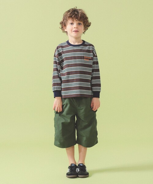 こども ビームス（コドモビームス）の「マルチボーダー ロングスリーブ Tシャツ 2026SS（100～140cm）（Tシャツ/カットソー・キッズ・ライトグレー/ブラウン・90/140/130/110/120/100）」の17枚目の写真