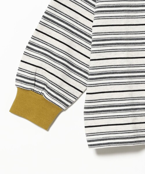 こども ビームス（コドモビームス）の「マルチボーダー ロングスリーブ Tシャツ 2026SS（100～140cm）（Tシャツ/カットソー・キッズ・ライトグレー/ブラウン・90/140/130/110/120/100）」の10枚目の写真