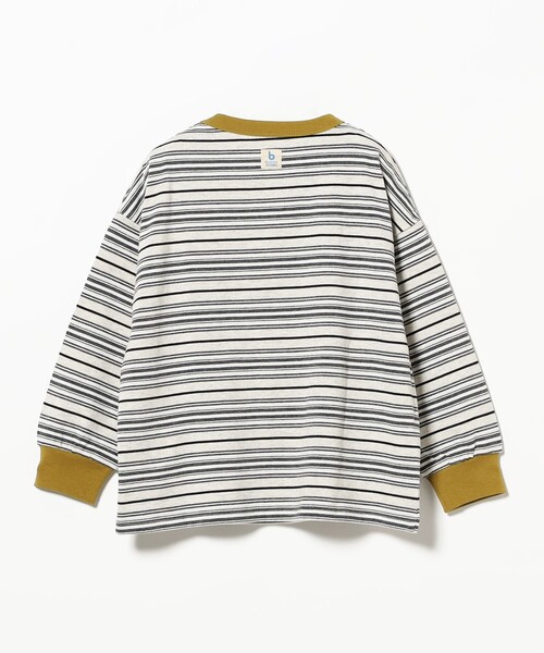 こども ビームス（コドモビームス）の「マルチボーダー ロングスリーブ Tシャツ 2026SS（100～140cm）（Tシャツ/カットソー・キッズ・ライトグレー/ブラウン・90/140/130/110/120/100）」の9枚目の写真