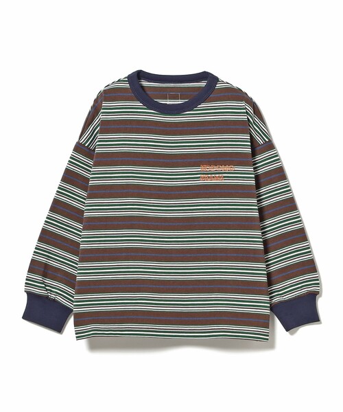 こども ビームス（コドモビームス）の「マルチボーダー ロングスリーブ Tシャツ 2026SS（100～140cm）（Tシャツ/カットソー・キッズ・ライトグレー/ブラウン・90/140/130/110/120/100）」の6枚目の写真
