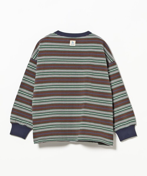 こども ビームス（コドモビームス）の「マルチボーダー ロングスリーブ Tシャツ 2026SS（100～140cm）（Tシャツ/カットソー・キッズ・ライトグレー/ブラウン・90/140/130/110/120/100）」の5枚目の写真