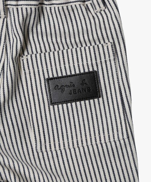 agnes b.（アニエスベー）の「ベビー ストライプ コットン ハーフ パンツ "Poches"（その他パンツ・キッズ・ネイビー・18M/2YEAR/1YEAR）」の6枚目の写真