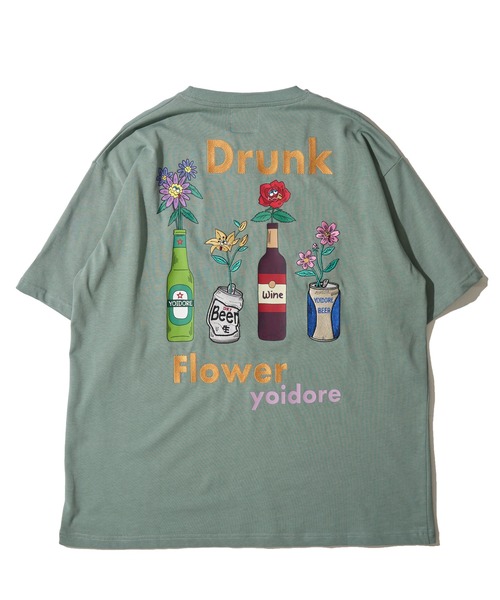 ADPOSION(アドポーション)の「【YOIDORE】酔っ払いフラワーTシャツ / 刺繍MIX グラフィックプリント クルーネックTシャツ(Tシャツ/カットソー・メンズ・ブラック/ライトグリーン/ホワイト・X-LARGE/LARGE/MEDIUM)」の11枚目の写真