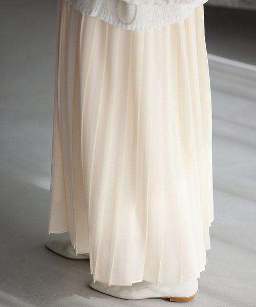 IENA（イエナ）の「ボイルシアープリーツスカート（スカート・レディース・ライトグレー/ホワイト・36/38）」の19枚目の写真