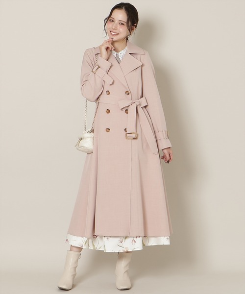 WILLSELECTION（ウィルセレクション）の「【Tulip Series】オリジナルフレアトレンチコート（トレンチコート・レディース・ピンク/ライトベージュ/ベージュ/ミント・MEDIUM/SMALL）」の4枚目の写真