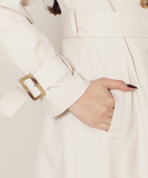 WILLSELECTION（ウィルセレクション）の「【Tulip Series】オリジナルフレアトレンチコート（トレンチコート・レディース・ピンク/ライトベージュ/ベージュ/ミント・MEDIUM/SMALL）」の9枚目の写真