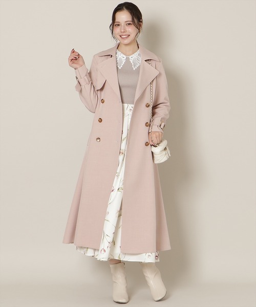 WILLSELECTION（ウィルセレクション）の「【Tulip Series】オリジナルフレアトレンチコート（トレンチコート・レディース・ピンク/ライトベージュ/ベージュ/ミント・MEDIUM/SMALL）」の17枚目の写真