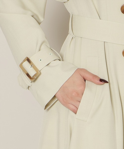 WILLSELECTION（ウィルセレクション）の「【Tulip Series】オリジナルフレアトレンチコート（トレンチコート・レディース・ピンク/ライトベージュ/ベージュ/ミント・MEDIUM/SMALL）」の7枚目の写真