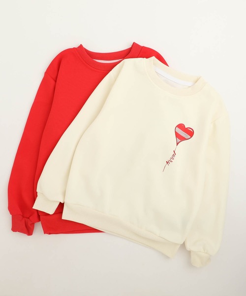 URBAN CHERRY（アーバンチェリー）の「バックハートバルーンデザイントレーナー（スウェット・キッズ・ホワイト/レッド・150cm/130cm/110cm/140cm/120cm）」の13枚目の写真