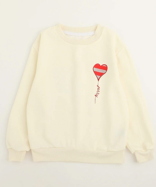 URBAN CHERRY（アーバンチェリー）の「バックハートバルーンデザイントレーナー（スウェット・キッズ・ホワイト/レッド・150cm/130cm/110cm/140cm/120cm）」の11枚目の写真