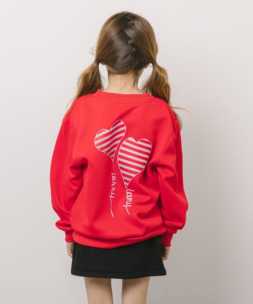 URBAN CHERRY（アーバンチェリー）の「バックハートバルーンデザイントレーナー（スウェット・キッズ・ホワイト/レッド・150cm/130cm/110cm/140cm/120cm）」の5枚目の写真
