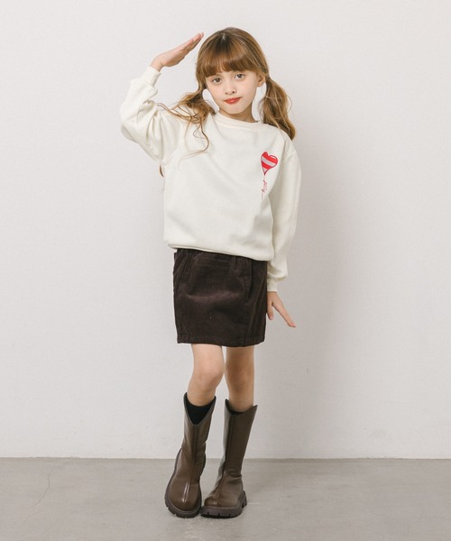 URBAN CHERRY（アーバンチェリー）の「バックハートバルーンデザイントレーナー（スウェット・キッズ・ホワイト/レッド・150cm/130cm/110cm/140cm/120cm）」の9枚目の写真