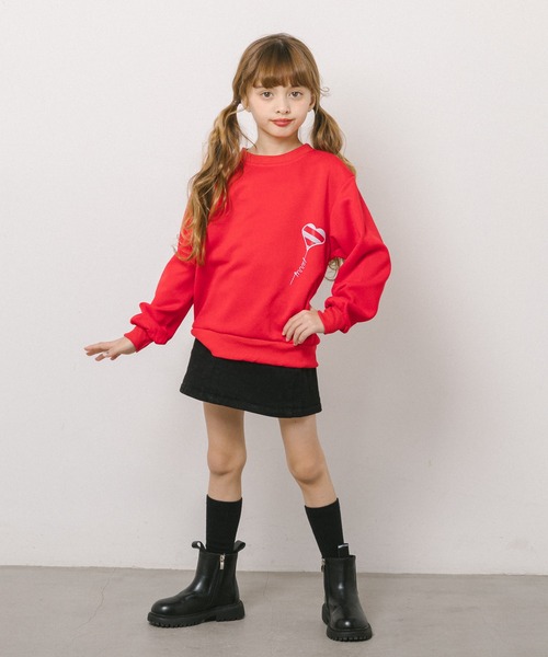 URBAN CHERRY（アーバンチェリー）の「バックハートバルーンデザイントレーナー（スウェット・キッズ・ホワイト/レッド・150cm/130cm/110cm/140cm/120cm）」の8枚目の写真
