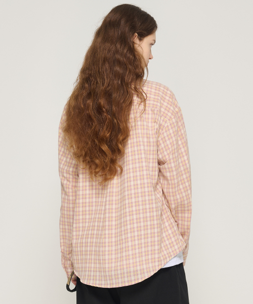 CARGOBROS FOR WOMAN(カーゴブロスフォーウィメン)の「ソフトチェックオーバーシャツ(ピンク)(シャツ/ブラウス・レディース・その他・FREE)」の2枚目の写真