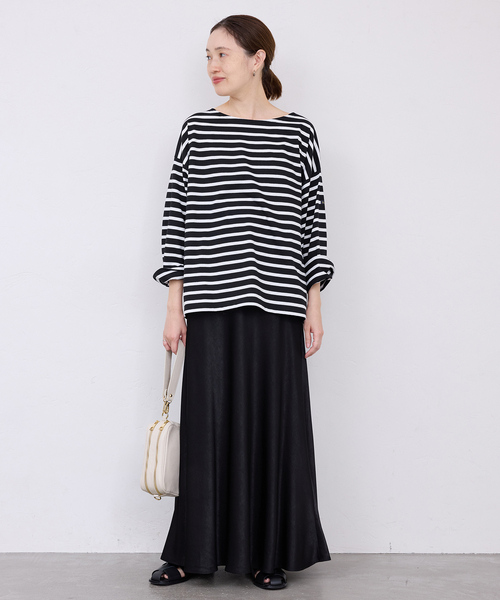 Le Minor（ルミノア）の「LE MINOR/ルミノア SLOBE別注 ビッグボーダロンTEE 【洗濯機使用可能】（Tシャツ/カットソー・レディース・ブラック/ネイビー/ピンク・FREE）」の12枚目の写真