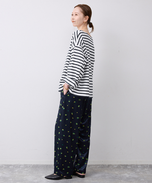 Le Minor（ルミノア）の「LE MINOR/ルミノア SLOBE別注 ビッグボーダロンTEE 【洗濯機使用可能】（Tシャツ/カットソー・レディース・ブラック/ネイビー/ピンク・FREE）」の18枚目の写真