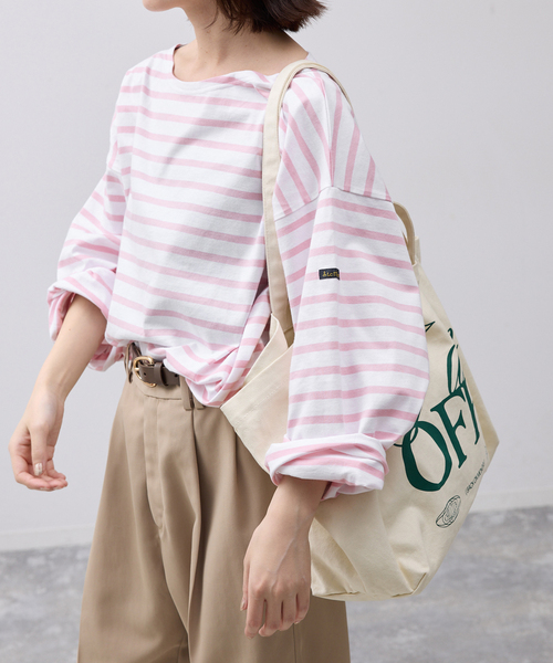 Le Minor（ルミノア）の「LE MINOR/ルミノア SLOBE別注 ビッグボーダロンTEE（Tシャツ/カットソー・レディース・ブラック/ネイビー/ピンク・FREE）」の10枚目の写真