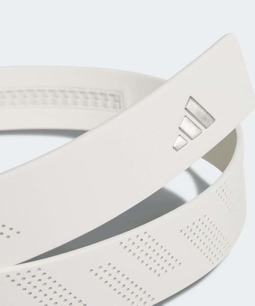 adidas(アディダス)の「スリーストライプス バックル ポリウレタン レザー ノーホール ベルト【adidas Golf/アディダスゴルフ】(ベルト・メンズ・ブラック/ホワイト・MEDIUM)」の2枚目の写真