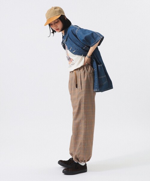 Gramicci（グラミチ）の「【別注】Gramicci / チェック イージーパンツ（スラックス・レディース・ネイビー/ベージュ・ONE SIZE）」の5枚目の写真