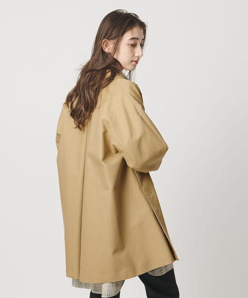 UNITED ARROWS（ユナイテッドアローズ）の「Aライン ステンカラーコート（ステンカラーコート・レディース・ネイビー/ベージュ・38/36）」の4枚目の写真