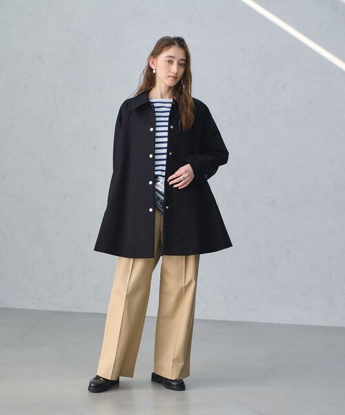 UNITED ARROWS（ユナイテッドアローズ）の「Aライン ステンカラーコート（ステンカラーコート・レディース・ネイビー/ベージュ・38/36）」の10枚目の写真