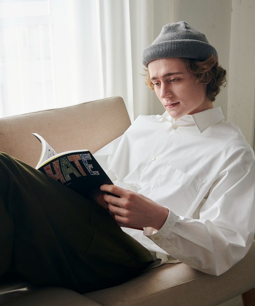 MAISON CLUB（メゾンクラブ）の「【MAISON CLUB】Broad Drawcord Box Shirt / ブロードドローコードボックスシャツ（シャツ/ブラウス・メンズ・サックスブルー/ホワイト/ブラック系1/ネイビー/サックスブルー系1・L/M）」の2枚目の写真