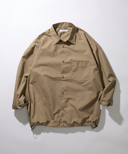 MAISON CLUB（メゾンクラブ）の「【MAISON CLUB】Broad Drawcord Box Shirt / ブロードドローコードボックスシャツ（シャツ/ブラウス・メンズ・サックスブルー/ホワイト/ブラック系1/ネイビー/サックスブルー系1/グレイッシュベージュ/ブラック/ブラック系その他2/ブラウン系1・L/M）」の6枚目の写真
