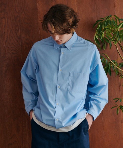 MAISON CLUB（メゾンクラブ）の「【MAISON CLUB】Broad Drawcord Box Shirt / ブロードドローコードボックスシャツ（シャツ/ブラウス・メンズ・サックスブルー/ホワイト/ブラック系1/ネイビー/サックスブルー系1・L/M）」の17枚目の写真