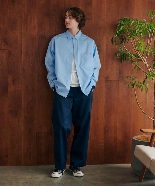 MAISON CLUB(メゾンクラブ)の「【MAISON CLUB】Broad Drawcord Box Shirt / ブロードドローコードボックスシャツ(シャツ/ブラウス・メンズ・サックスブルー/ホワイト/ブラック系1/ネイビー/サックスブルー系1・L/M)」の21枚目の写真