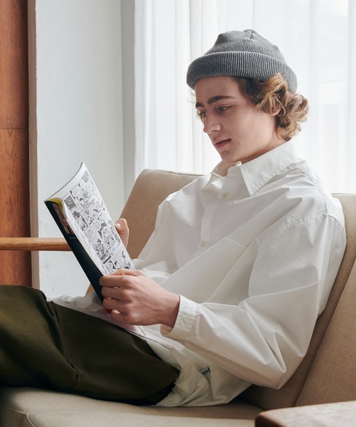 MAISON CLUB（メゾンクラブ）の「【MAISON CLUB】Broad Drawcord Box Shirt / ブロードドローコードボックスシャツ（シャツ/ブラウス・メンズ・サックスブルー/ホワイト/ブラック系1/ネイビー/サックスブルー系1・L/M）」の6枚目の写真