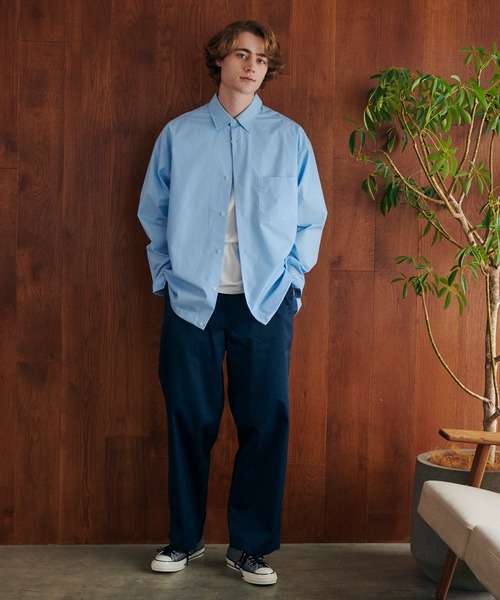 MAISON CLUB（メゾンクラブ）の「【MAISON CLUB】Broad Drawcord Box Shirt / ブロードドローコードボックスシャツ（シャツ/ブラウス・メンズ・サックスブルー/ホワイト/ブラック系1/ネイビー/サックスブルー系1・L/M）」の22枚目の写真