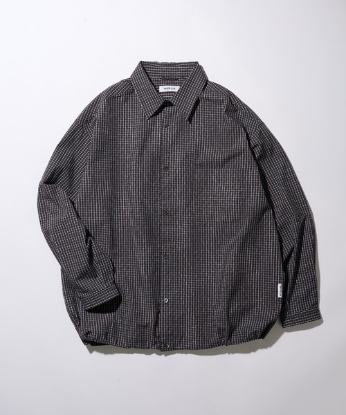MAISON CLUB（メゾンクラブ）の「【MAISON CLUB】Broad Drawcord Box Shirt / ブロードドローコードボックスシャツ（シャツ/ブラウス・メンズ・サックスブルー/ホワイト/ブラック系1/ネイビー/サックスブルー系1・L/M）」の16枚目の写真