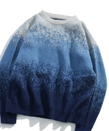 おしゃれスタ（オシャレスタ）の「アニマル グラデーション 総柄 プルオーバー クルーネック ニット ユニセックス（ニット/セーター）」