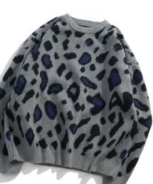 HALHAM（ハルハム）の「アニマル グラデーション 総柄 プルオーバー クルーネック ニット ユニセックス オーバーサイズ メンズ レディース（ニット/セーター）」