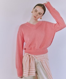 送料込み　ADAM ET ROPÉ アダムエロペ　ピンクニット adam et rope' ヘアリーシャギークロップドニット ピンクアダムエロペ