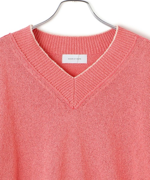 ADAM ET ROPE'（アダムエロペ）の「ペーパーヤーンプルオーバー（ニット/セーター・レディース・オフホワイト/ブラック/ピンク・FREE）」の18枚目の写真