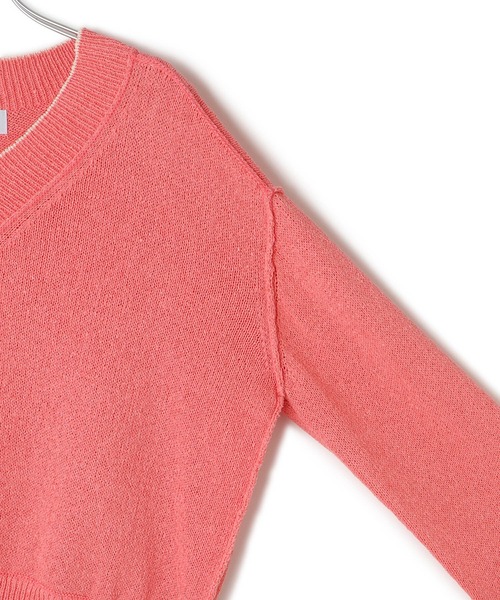 ADAM ET ROPE'（アダムエロペ）の「ペーパーヤーンプルオーバー（ニット/セーター・レディース・オフホワイト/ブラック/ピンク・FREE）」の19枚目の写真