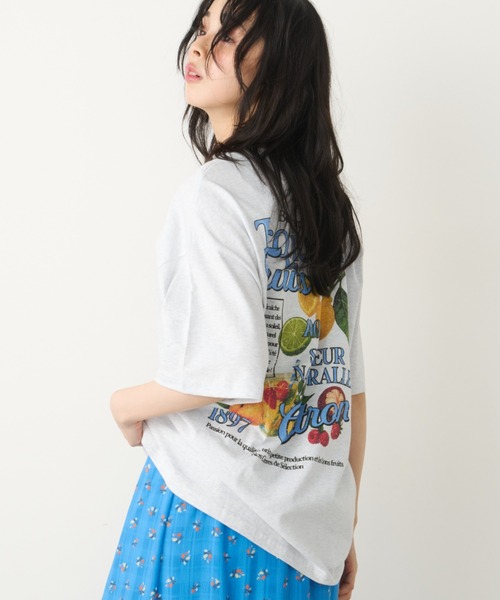 Unitage(ユニテージ)の「フルーツプリントBIG TEE(Tシャツ/カットソー・レディース・グレー系その他/グレー/ホワイト系その他/ホワイト・FREE)」の9枚目の写真