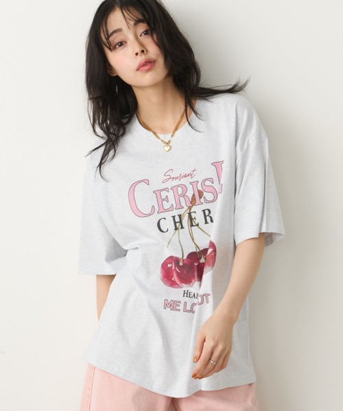 Unitage(ユニテージ)の「フルーツプリントBIG TEE(Tシャツ/カットソー・レディース・グレー系その他/グレー/ホワイト系その他/ホワイト・FREE)」の15枚目の写真