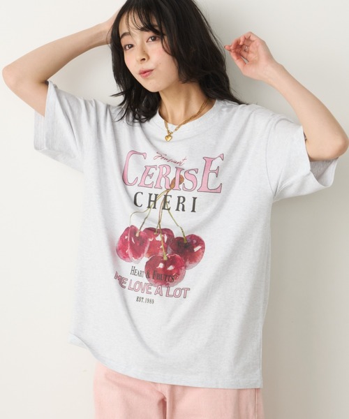 Unitage(ユニテージ)の「フルーツプリントBIG TEE(Tシャツ/カットソー・レディース・グレー系その他/グレー/ホワイト系その他/ホワイト・FREE)」の18枚目の写真