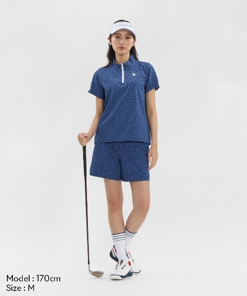 le coq sportif GOLF（ルコックスポルティフゴルフ）の「【ワイドシルエット】総柄半袖シャツ（Tシャツ/カットソー・レディース・ブルー/ネイビー・L/M/XL/S/3L）」の4枚目の写真