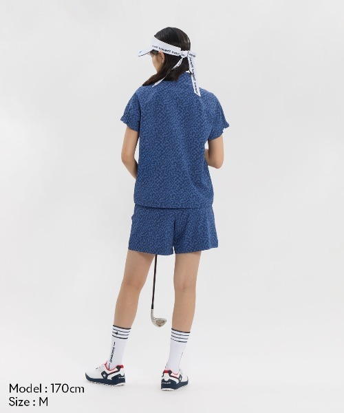 le coq sportif GOLF（ルコックスポルティフゴルフ）の「【ワイドシルエット】総柄半袖シャツ（Tシャツ/カットソー・レディース・ブルー/ネイビー・L/M/XL/S/3L）」の5枚目の写真