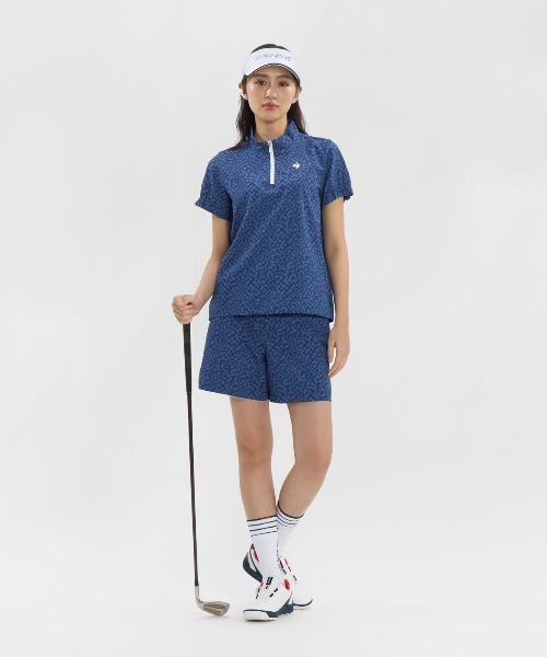 le coq sportif GOLF（ルコックスポルティフゴルフ）の「【ワイドシルエット】総柄半袖シャツ（Tシャツ/カットソー・レディース・ブルー/ネイビー・L/M/XL/S/3L）」の9枚目の写真