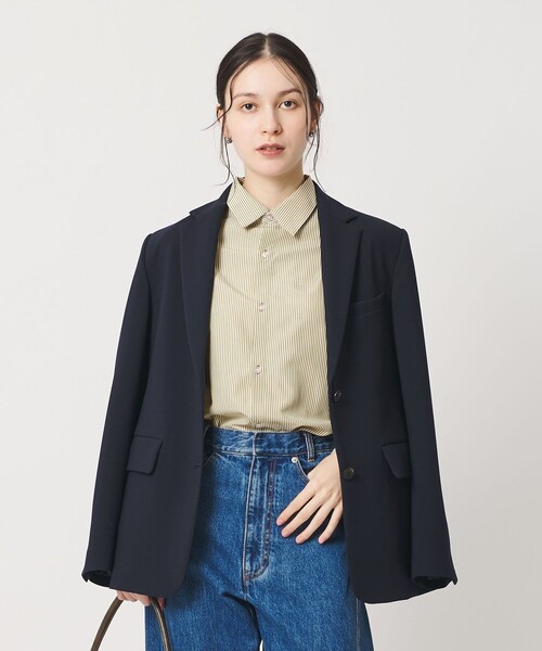 BEAUTY&YOUTH UNITED ARROWS（ビューティーアンドユースユナイテッドアローズ）の「【WEB限定】ストライプ レギュラーシャツ（シャツ/ブラウス・レディース・ライトブルー/ベージュ/ネイビー・FREE）」の2枚目の写真