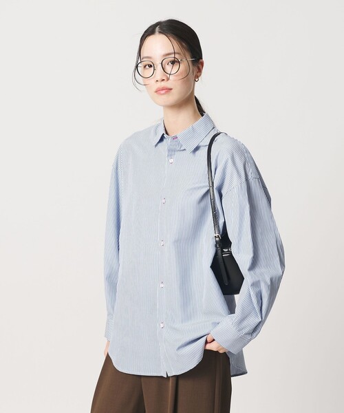 BEAUTY&YOUTH UNITED ARROWS（ビューティーアンドユースユナイテッドアローズ）の「【WEB限定】ストライプ レギュラーシャツ（シャツ/ブラウス・レディース・ライトブルー/ベージュ/ネイビー・FREE）」の9枚目の写真