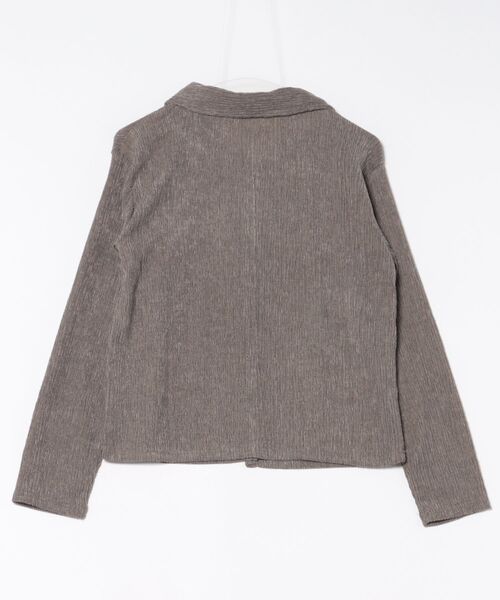 Social GIRL(ソーシャルガール)の「2026SS メランジ 楊柳 オープンカラーシャツ 長袖シャツ(シャツ/ブラウス・レディース・ライトグレー/ブラウン/アイボリー・M)」の4枚目の写真