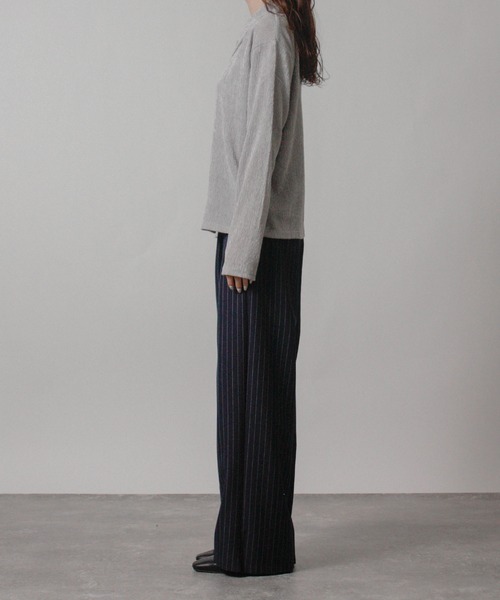 Social GIRL(ソーシャルガール)の「2026SS メランジ 楊柳 オープンカラーシャツ 長袖シャツ(シャツ/ブラウス・レディース・ライトグレー/ブラウン/アイボリー・M)」の18枚目の写真