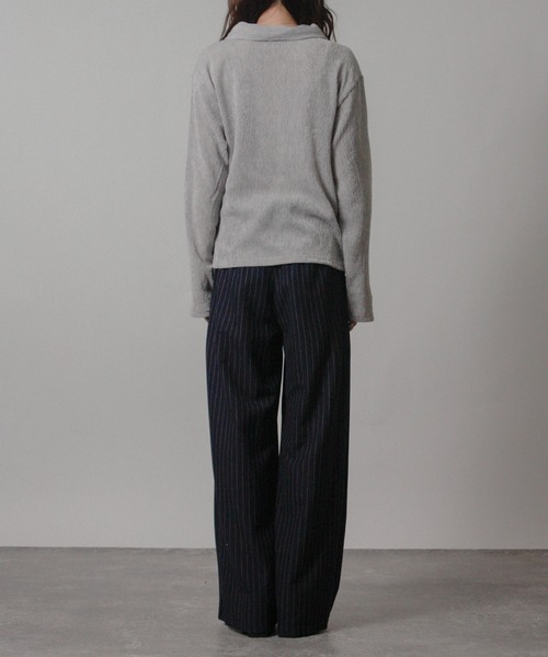 Social GIRL(ソーシャルガール)の「2026SS メランジ 楊柳 オープンカラーシャツ 長袖シャツ(シャツ/ブラウス・レディース・ライトグレー/ブラウン/アイボリー・M)」の19枚目の写真